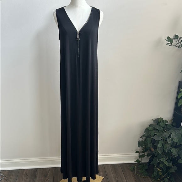 Ariella Women’s Black Stretch Minimalist Sleeveless Whimsigoth Maxi‎ Dress L - Picture 1 of 7